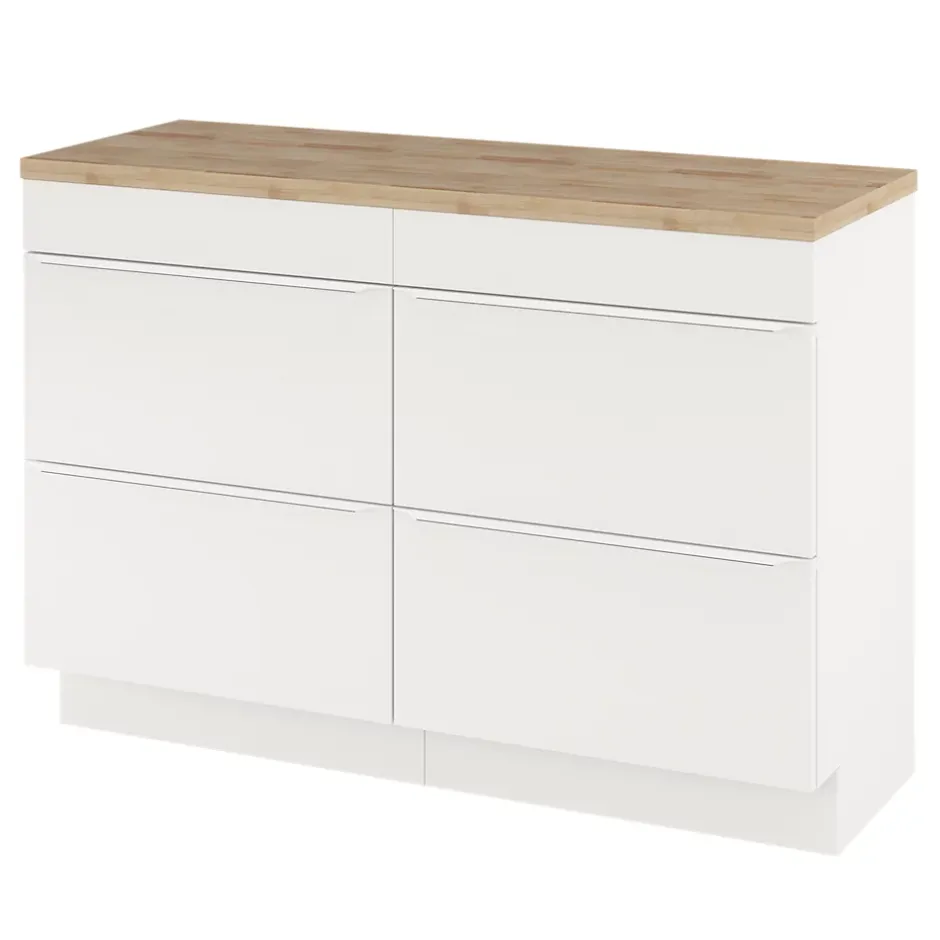 GoodHome Meuble sous vasque à poser blanc mat l.120 x H.82 x P.45 cm, Imandra