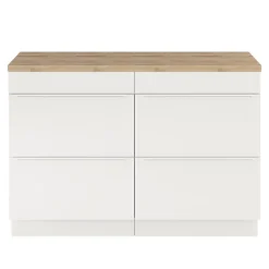 GoodHome Meuble sous vasque à poser blanc mat l.120 x H.82 x P.45 cm, Imandra