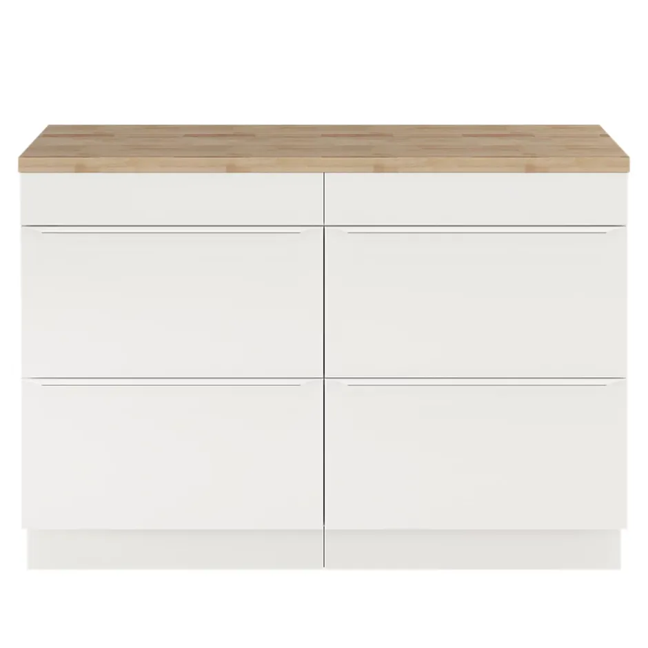 GoodHome Meuble sous vasque à poser blanc mat l.120 x H.82 x P.45 cm, Imandra