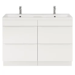 GoodHome Meuble sous vasque à poser blanc mat l.120 x H.82 x P.45 cm, Imandra