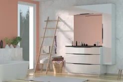Meuble sous vasque à poser blanc brillant l.120 x H.88 x P.50 cm, Pamili