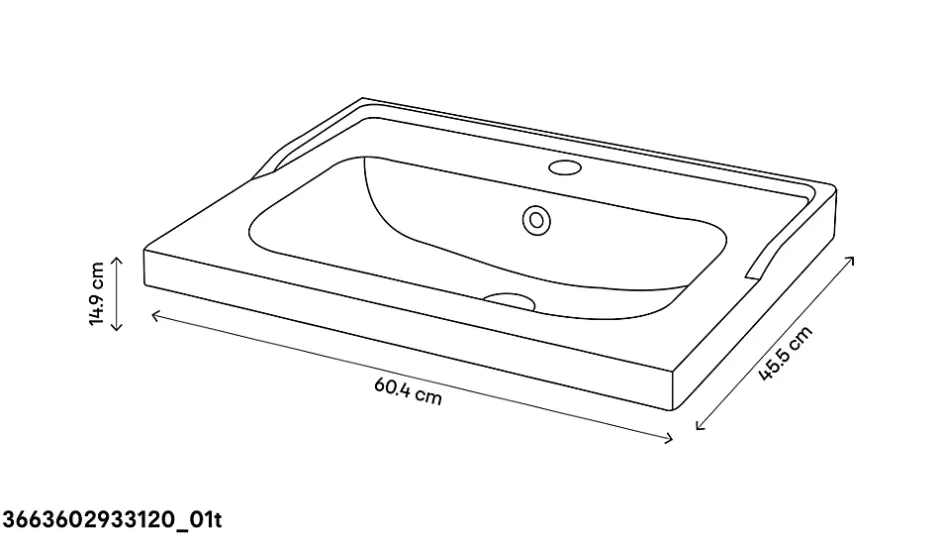 GoodHome Meuble sous vasque à poser 2 tiroirs 1 niche placage chêne l.60 cm Perma + plan vasque blanc Lana,