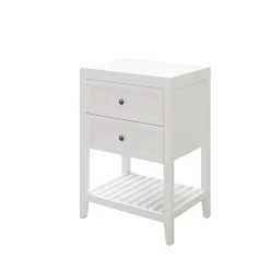 GoodHome Meuble sous vasque à poser 2 tiroirs 1 niche blanc mat l.60 cm, Perma* Meuble Buanderie|Meuble Sous-Vasque