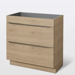 GoodHome Meuble sous vasque à poser effet chêne l.80 x H.60 x P.45 cm, Imandra* Meuble Buanderie|Meuble Sous-Vasque