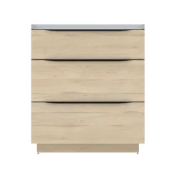 Meuble sous vasque à poser effet bois l.80 x H.88 x P.50 cm, Pamili