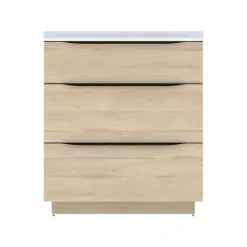 Meuble sous vasque à poser effet bois l.80 x H.88 x P.50 cm, Pamili