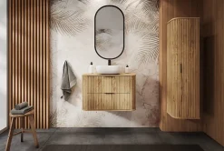 Furnidea Meuble sous vasque à suspendre GLAMOUR CHÊNE CRAFT D'OR 120 cm