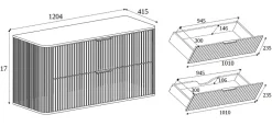 Furnidea Meuble sous vasque à suspendre GLAMOUR CHÊNE CRAFT D'OR 120 cm