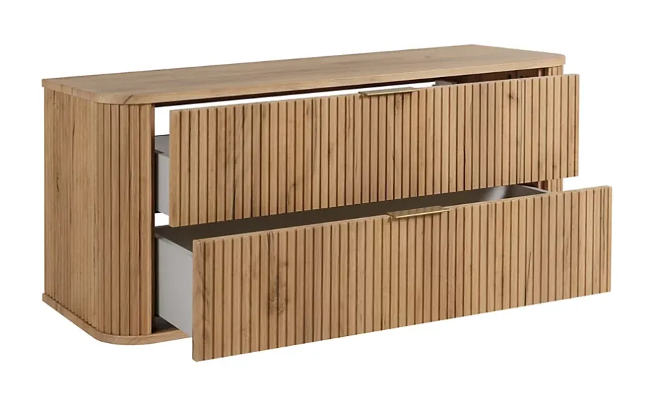 Furnidea Meuble sous vasque à suspendre GLAMOUR CHÊNE CRAFT D'OR 120 cm