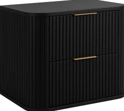Furnidea Meuble sous vasque à suspendre GLAMOUR NOIR 60 cm* Meuble Vasque