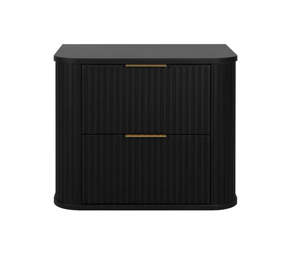 Furnidea Meuble sous vasque à suspendre GLAMOUR NOIR 60 cm* Meuble Vasque