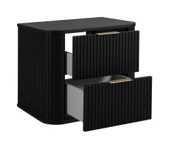 Furnidea Meuble sous vasque à suspendre GLAMOUR NOIR 60 cm* Meuble Vasque