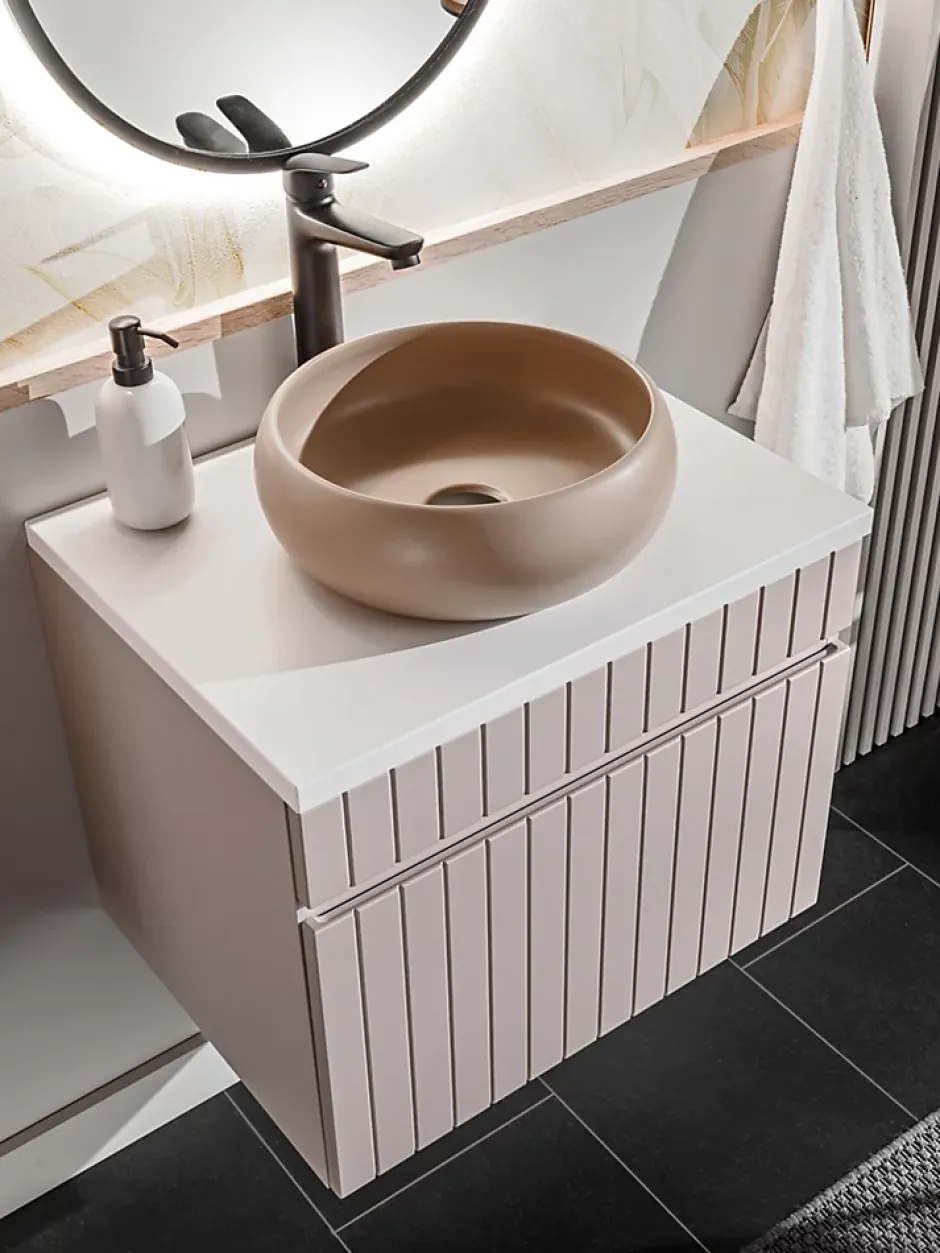 Furnidea Meuble sous vasque à suspendre ICONIC CASHEMIRE 60 cm