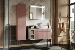 Furnidea Meuble sous vasque à suspendre ICONIC rose 100 cm