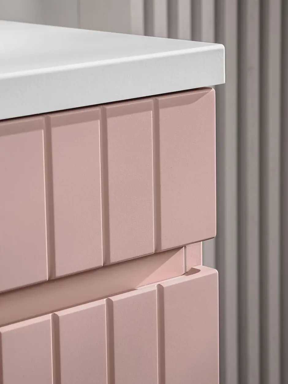 Furnidea Meuble sous vasque à suspendre ICONIC rose 100 cm