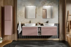 Furnidea Meuble sous vasque à suspendre ICONIC rose 100 cm