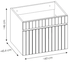 Furnidea Meuble sous vasque à suspendre ICONIC blanc 60 cm