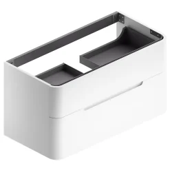 Meuble sous vasque à suspendre Alba blanc mat version centre L. 104 x H. 55 x P. 50,5 cm* Meuble Buanderie