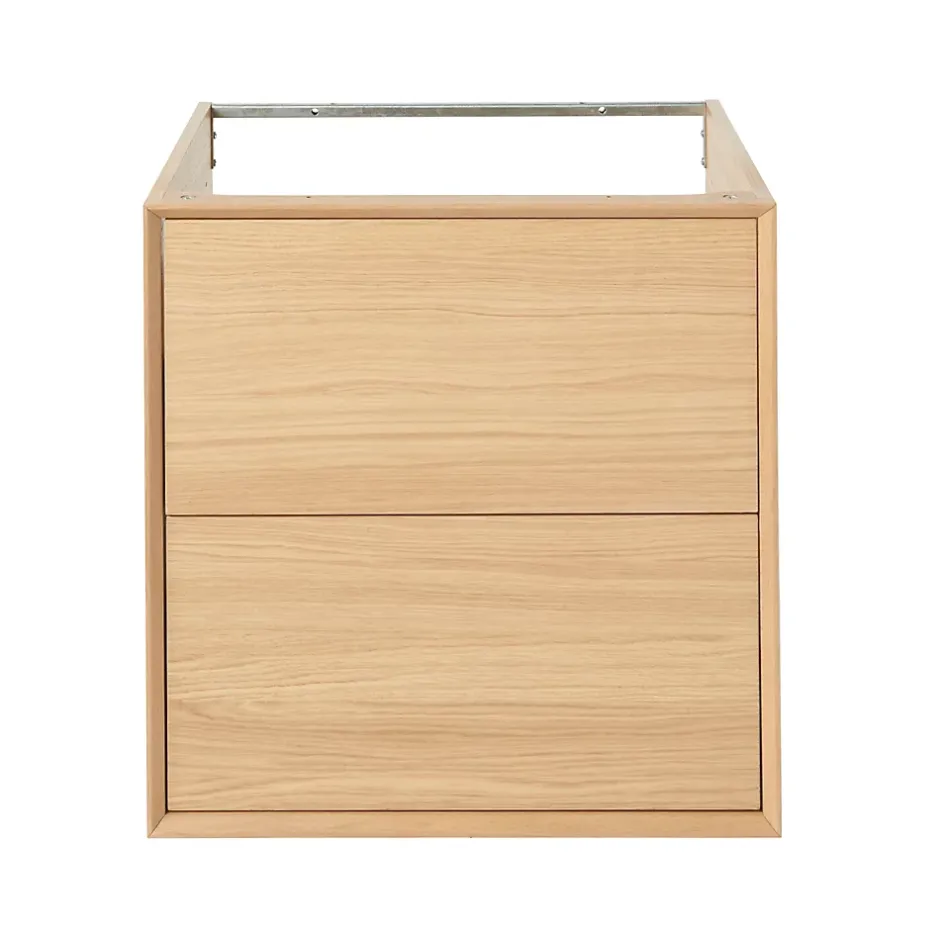 GoodHome Meuble sous vasque à suspendre Avela placage chêne 60 cm