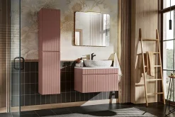 Furnidea Meuble sous vasque à suspendre ICONIC rose 80 cm* Meuble Sous Lavabo