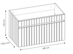 Furnidea Meuble sous vasque à suspendre ICONIC rose 80 cm* Meuble Sous Lavabo