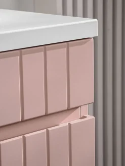 Furnidea Meuble sous vasque à suspendre ICONIC rose 80 cm* Meuble Sous Lavabo
