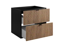 Furnidea Meuble sous vasque à suspendre AURA LOFT 120 cm noir et chêne* Meuble Sous-Vasque