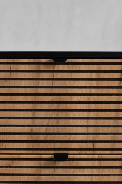 Furnidea Meuble sous vasque à suspendre AURA LOFT 120 cm noir et chêne* Meuble Sous-Vasque