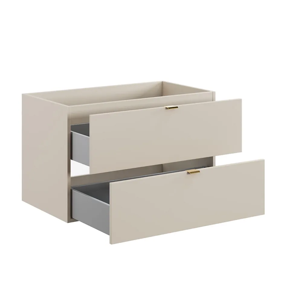 Furnidea Meuble sous vasque à suspendre DALIA CACHEMIRE 80 cm* Meuble Sous Lavabo