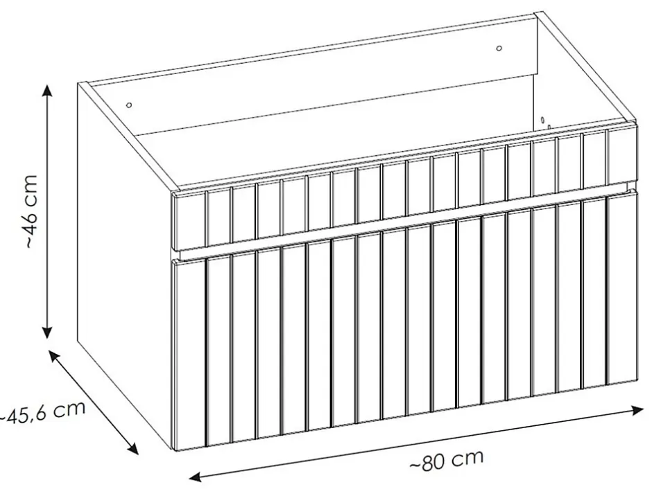Furnidea Meuble sous vasque à suspendre ICONIC CASHEMIRE 80 cm