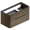 Meuble sous vasque à suspendre Alba décor noyer version droite L. 104 x H. 55 x P. 50,5 cm