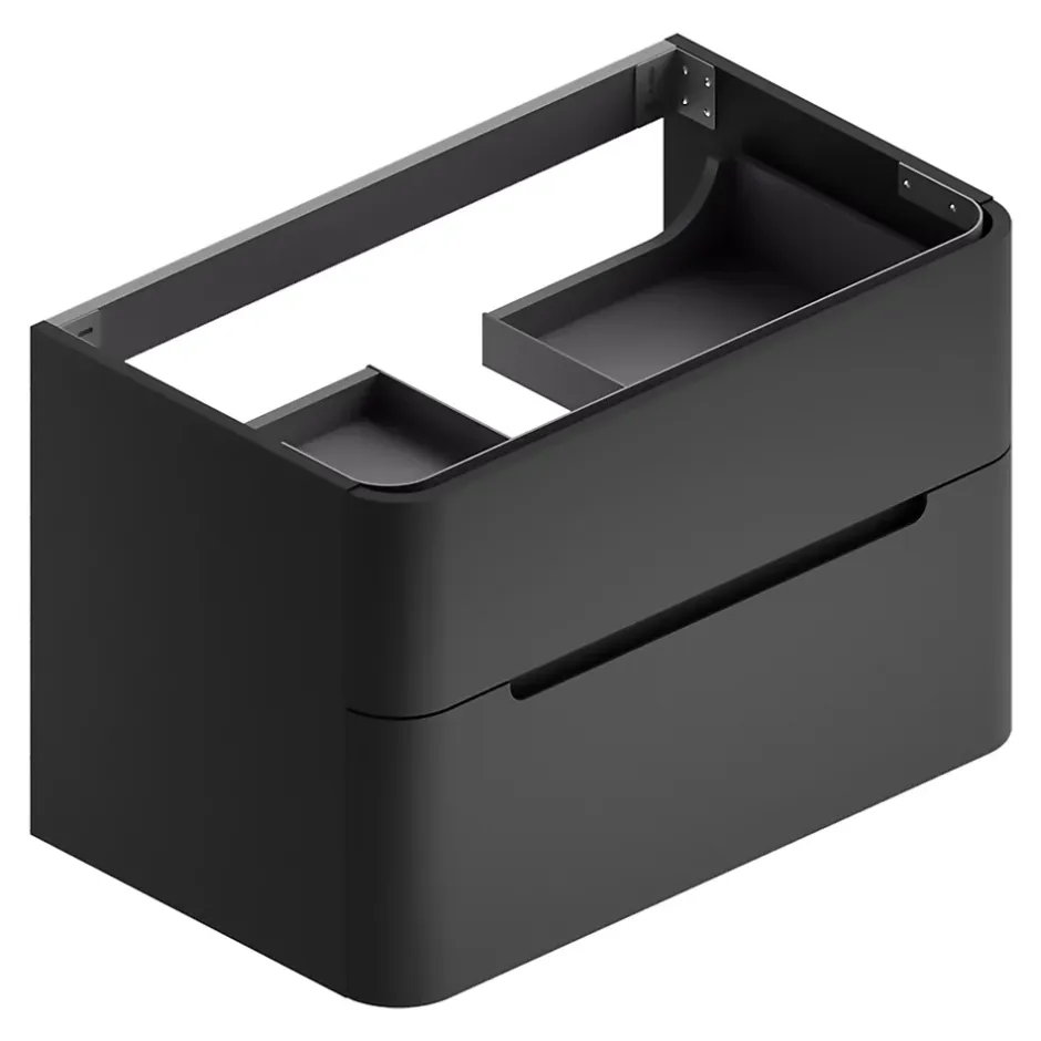 Meuble sous vasque à suspendre Alba noir mat L. 84 x H. 55 x P. 50,5 cm* Meuble Buanderie|Meuble Sous-Vasque