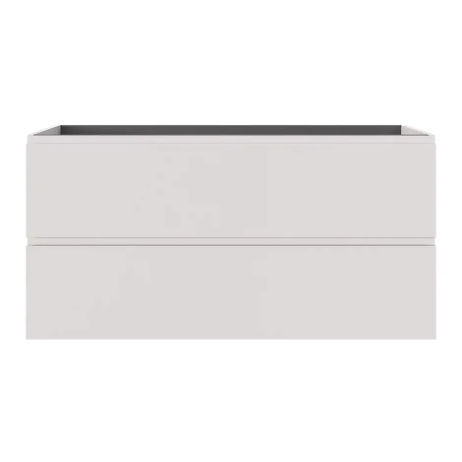 GoodHome Meuble sous vasque 2 tiroirs avec poignées intégrées l.120 x H.60 x P.45 cm beige cachemire Kentia