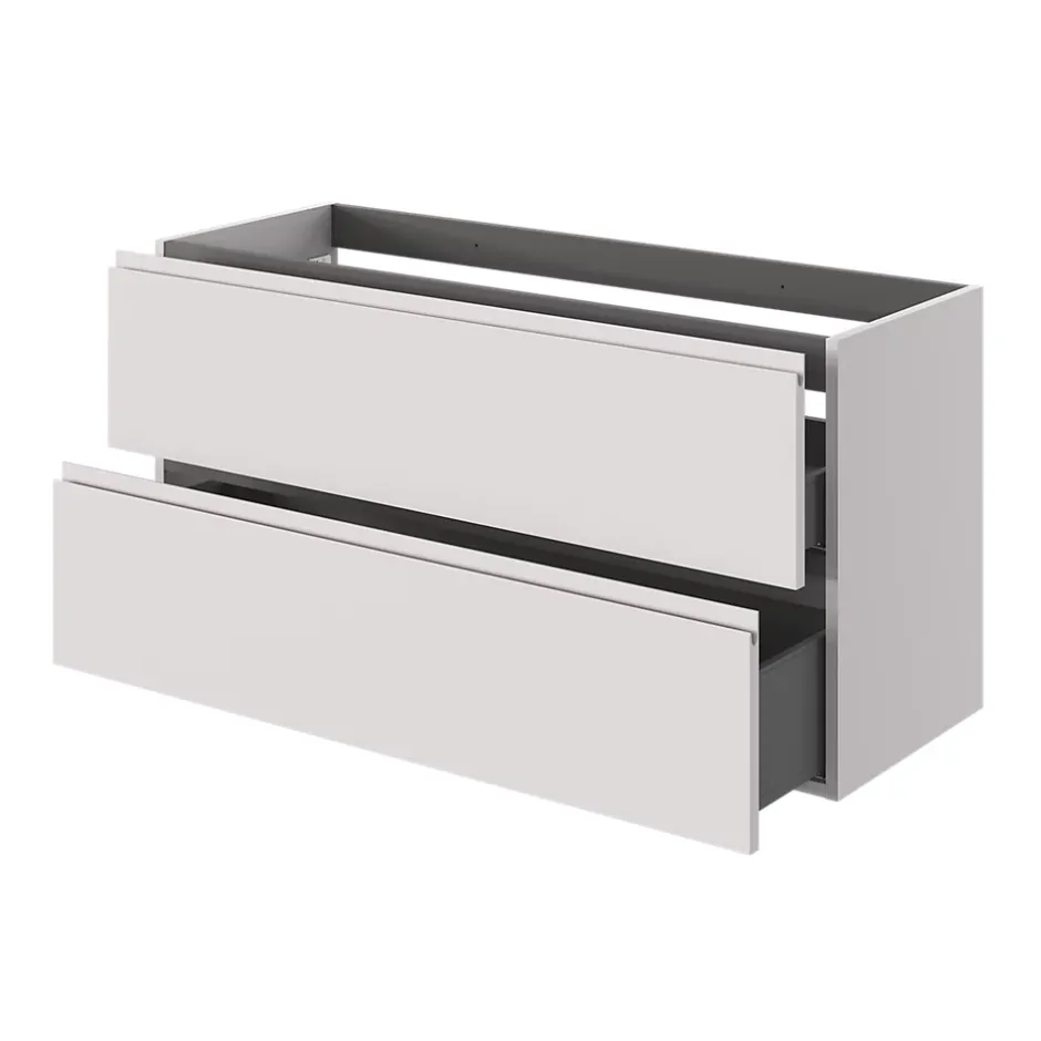 GoodHome Meuble sous vasque 2 tiroirs avec poignées intégrées l.120 x H.60 x P.45 cm beige cachemire Kentia