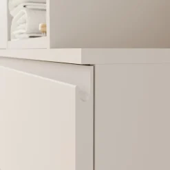 GoodHome Meuble sous vasque 2 tiroirs avec poignées intégrées l.120 x H.60 x P.45 cm beige cachemire Kentia