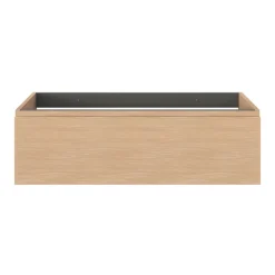 GoodHome Meuble sous vasque 1 tiroir avec poignée intégrée l.100 x H.30 x P.45 cm effet chêne Kentia* Meuble Sous-Vasque