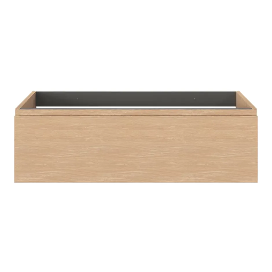 GoodHome Meuble sous vasque 1 tiroir avec poignée intégrée l.100 x H.30 x P.45 cm effet chêne Kentia* Meuble Sous-Vasque