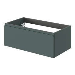 GoodHome Meuble sous vasque 1 tiroir avec poignée intégrée l.80 x H.30 x P.45 cm vert forêt Kentia* Meuble Sous-Vasque