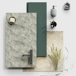 GoodHome Meuble sous vasque 1 tiroir avec poignée intégrée l.80 x H.30 x P.45 cm vert forêt Kentia* Meuble Sous-Vasque