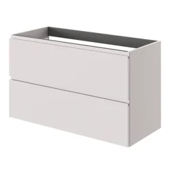 GoodHome Meuble sous vasque 2 tiroirs avec poignées intégrées l.100 x H.60 x P.45 cm beige cachemire Kentia* Meuble Sous-Vasque
