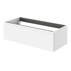 GoodHome Meuble sous vasque 1 tiroir avec poignée intégrée l.100 x H.30 x P.45 cm blanc mat Kentia* Meuble Sous-Vasque