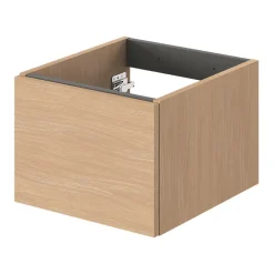 GoodHome Meuble sous vasque 1 tiroir sans poignée l.40 x H.30 x P.45 cm effet chêne Kentia* Meuble Sous-Vasque