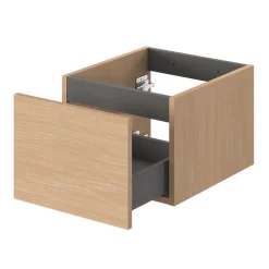 GoodHome Meuble sous vasque 1 tiroir sans poignée l.40 x H.30 x P.45 cm effet chêne Kentia* Meuble Sous-Vasque