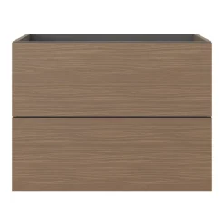 GoodHome Meuble sous vasque 2 tiroirs sans poignées l.80 x H.60 x P.45 cm effet noyer Kentia