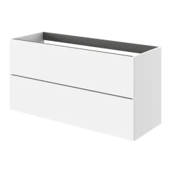 GoodHome Meuble sous vasque 2 tiroirs sans poignées l.120 x H.60 x P.45 cm blanc mat Kentia