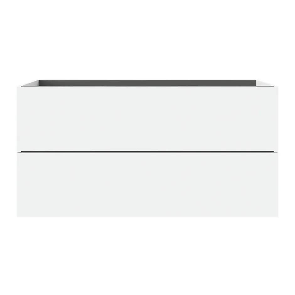 GoodHome Meuble sous vasque 2 tiroirs sans poignées l.120 x H.60 x P.45 cm blanc mat Kentia