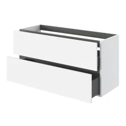GoodHome Meuble sous vasque 2 tiroirs sans poignées l.120 x H.60 x P.45 cm blanc mat Kentia