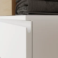 GoodHome Meuble sous vasque 1 tiroir avec poignée intégrée l.80 x H.30 x P.45 cm blanc mat Kentia