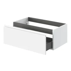 GoodHome Meuble sous vasque 1 tiroir avec poignée intégrée l.80 x H.30 x P.45 cm blanc mat Kentia