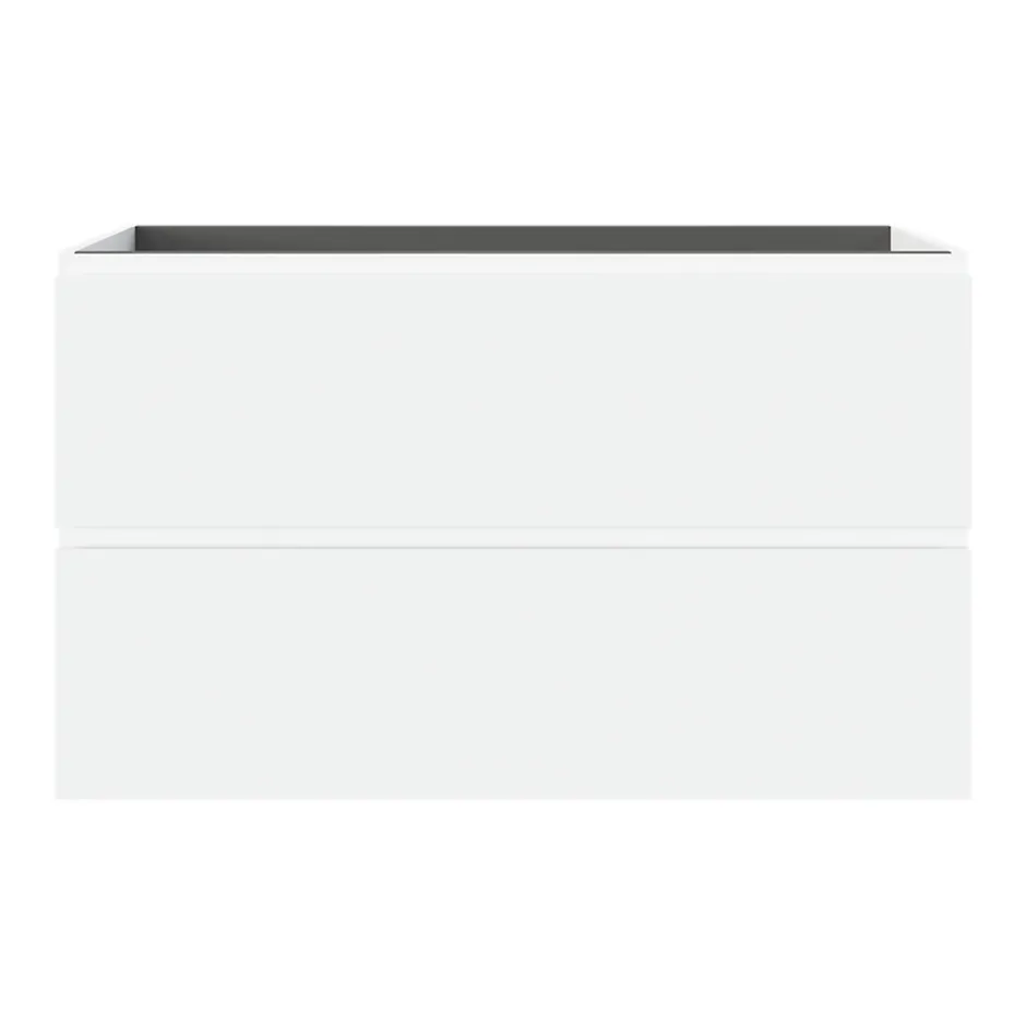 GoodHome Meuble sous vasque 2 tiroirs avec poignées intégrées l.100 x H.60 x P.45 cm blanc mat Kentia